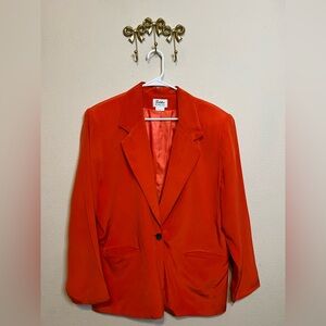 Silks by Jan Leslie Vibrant Orange Blazer. 100% silk. Size 16